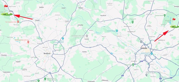 Map of Leeds GC Shipley GC