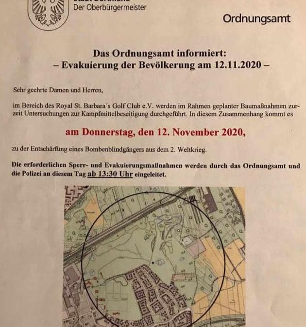 Heute: Bombenentschärfung! – Unsere Anlage ist ganztägig gesperrt!