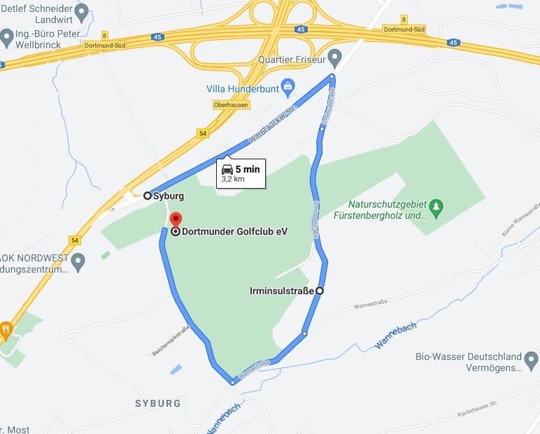 Umleitung zum Dortmunder Golfclub