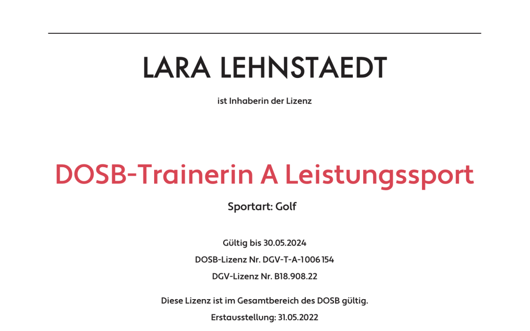 Lara Lehnstaedt – DOSB A-Trainerin