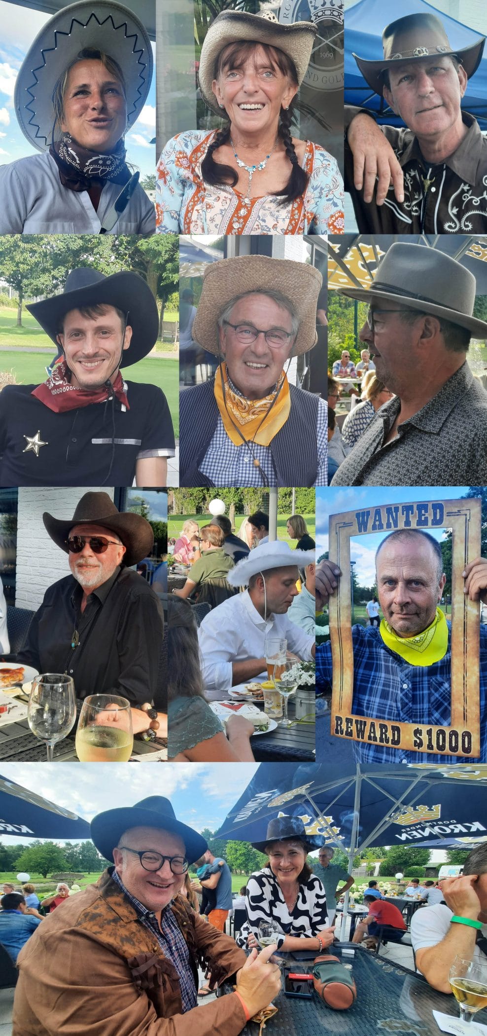 Viele Gesichter mit Cowboyhut