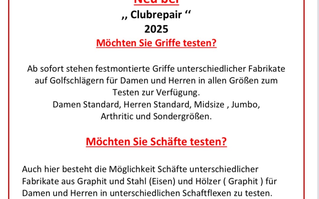 Neu bei Clubrepair
